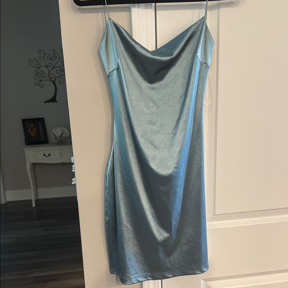 Windsor Blue Satin Mini Dress